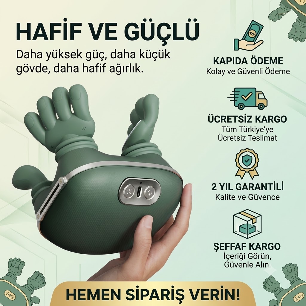 Şarjlı El Yoğurma Hissiyatlı Boyun Omuz ve Sırt Masaj Aleti
