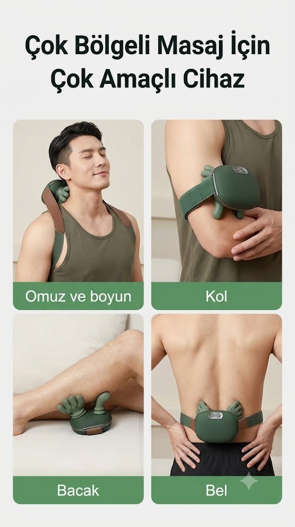 Şarjlı El Yoğurma Hissiyatlı Boyun Omuz ve Sırt Masaj Aleti