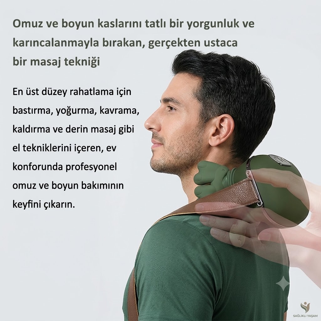 Şarjlı El Yoğurma Hissiyatlı Boyun Omuz ve Sırt Masaj Aleti