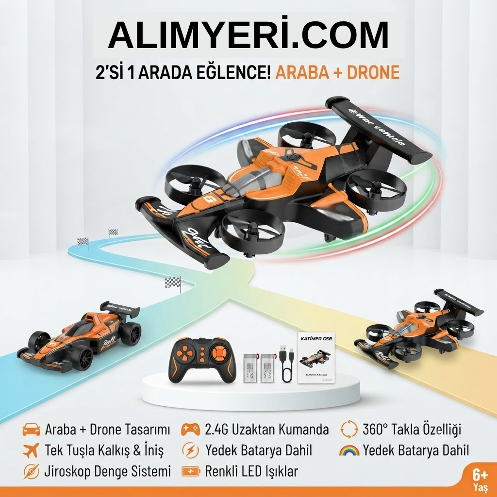 Uzaktan Kumandalı Araba & Drone – 2’si 1 Arada
