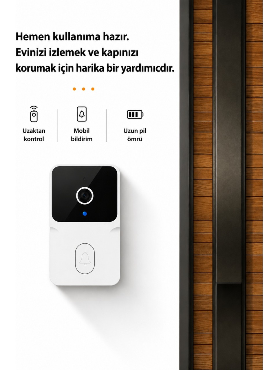 Kapı Zili Kablosuz Akıllı Kamera Wifi Destekli