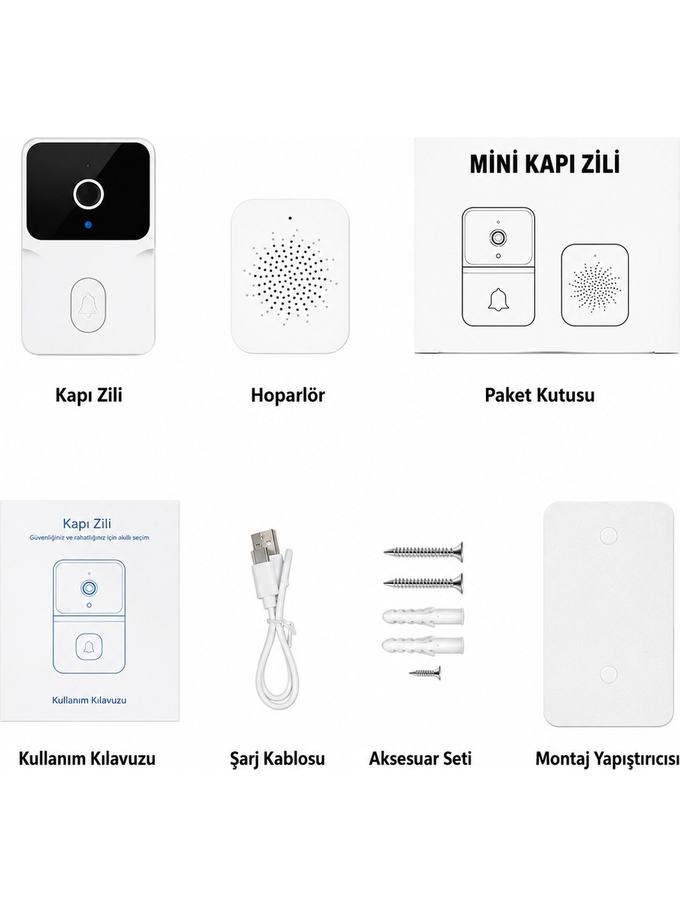 Kapı Zili Kablosuz Akıllı Kamera Wifi Destekli